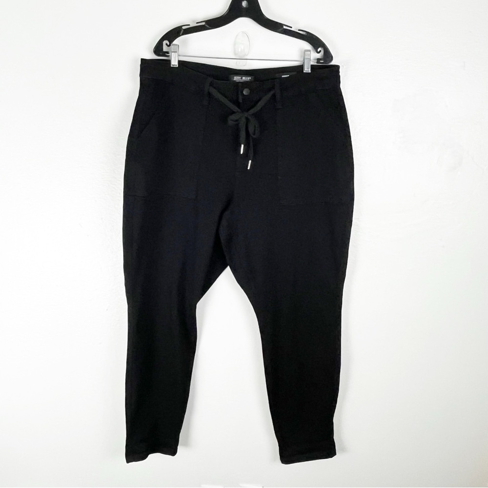 JUDY BLUE Black High Rise Tie Waist Five Pockets Joggers Pants Size 18W Casual